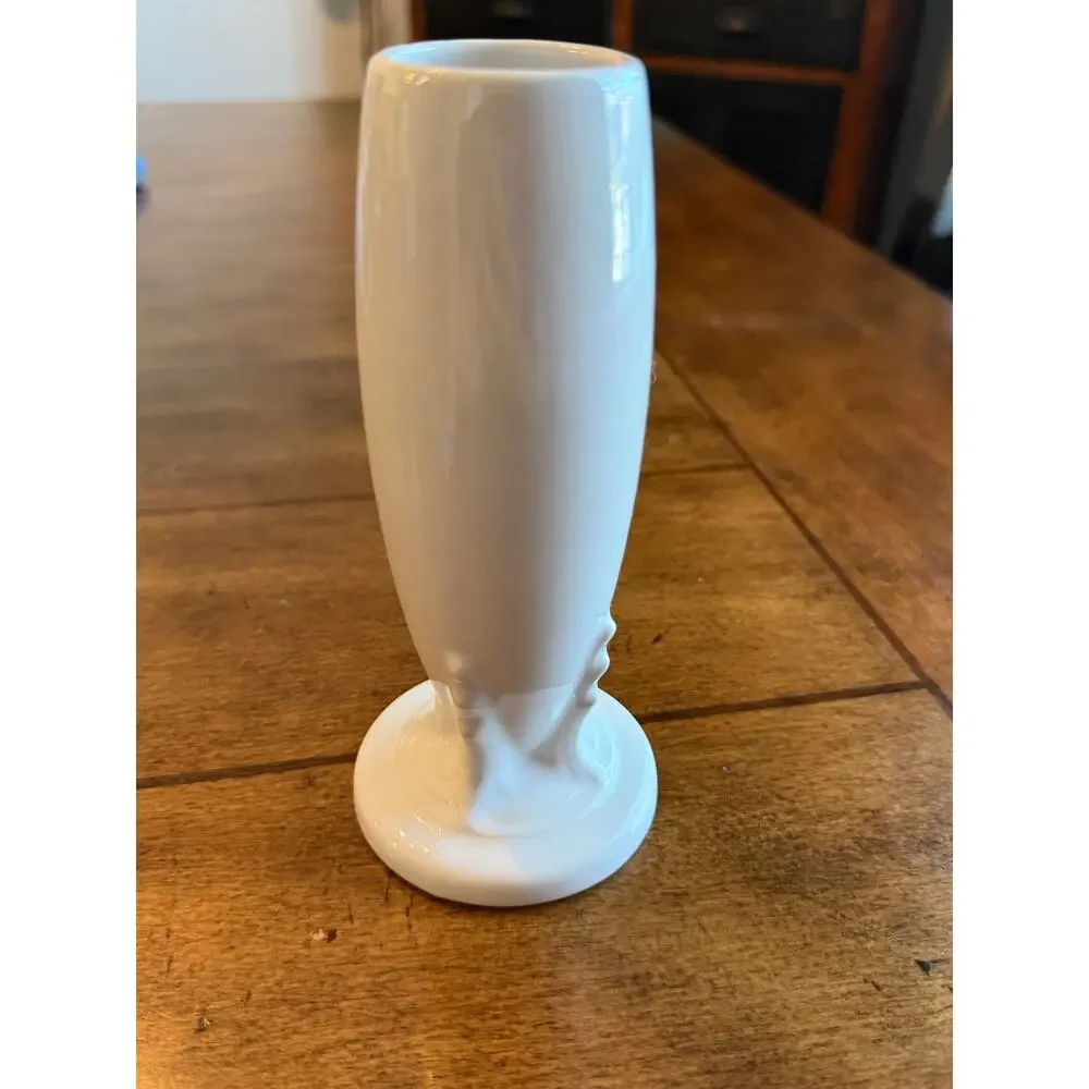Vintage Fiesta White bud vase -ceramic flower vase HLC Fiestaware USA